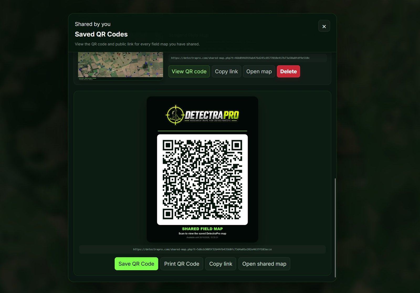 Shared QR maps